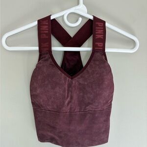 PINK Victoria's Secret Deep Burgundy Sports Bra
